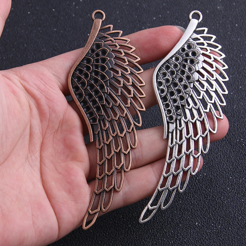 1pcs 38*108mm Vintage Alloy Big Angel Wings Jewelry Charms Jewelry Pendants Fit Jewelry Making Charms