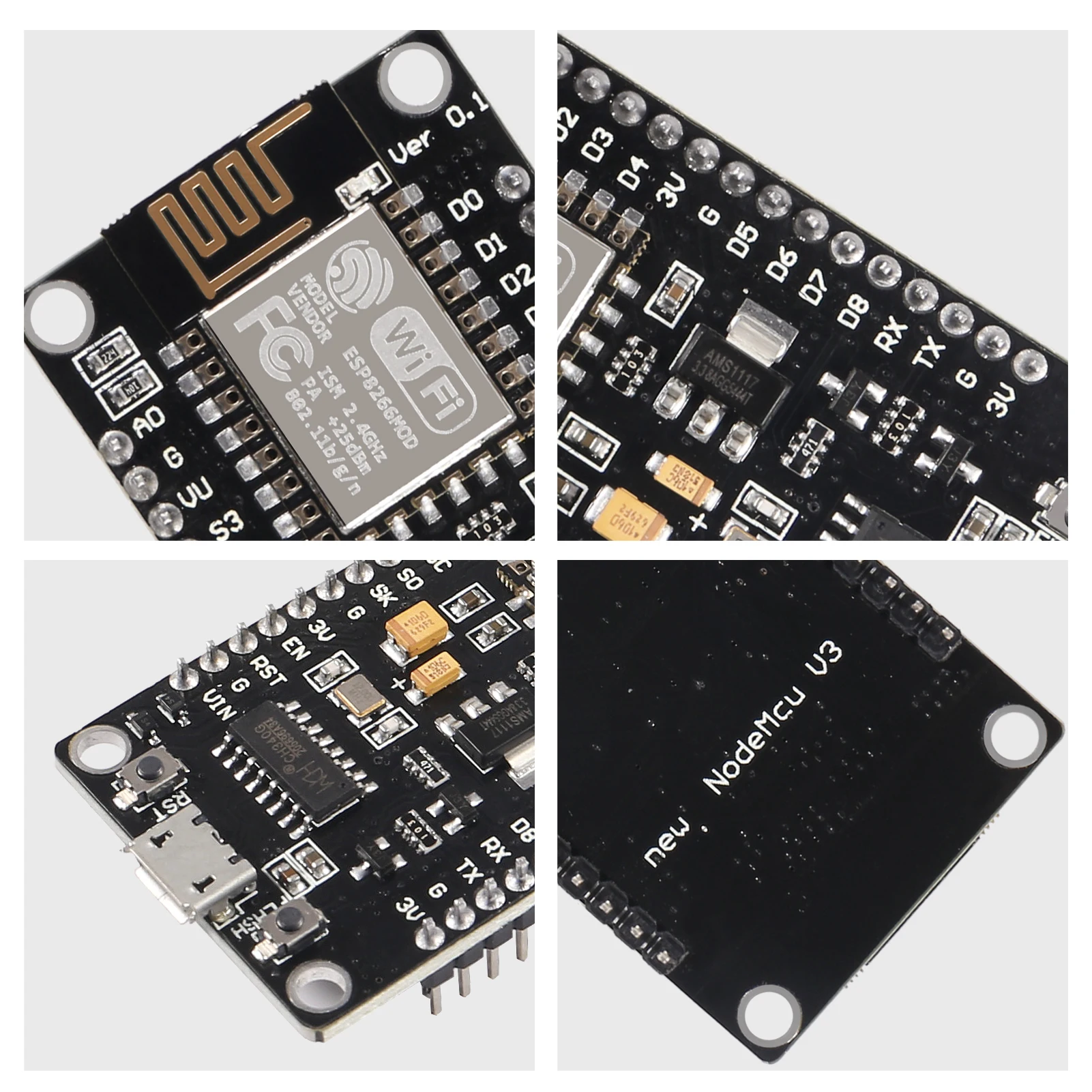 Wireless Module NodeMcu V3 CH340 Lua WIFI Internet Of Things Development Board ESP8266 With Pcb Antenna And USB Port For Arduino