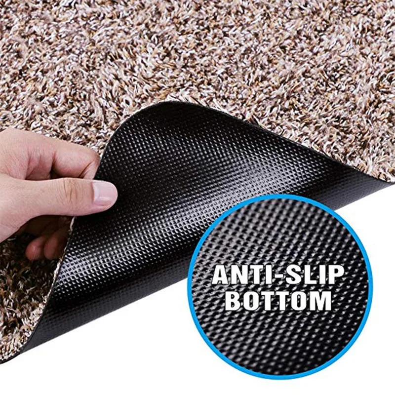 Indoor Super Absorbs Doormat PVC Backing Non Slip Door Mat for Small Front Door Inside Floor Dirt Trapper Cotton Entrance Rug