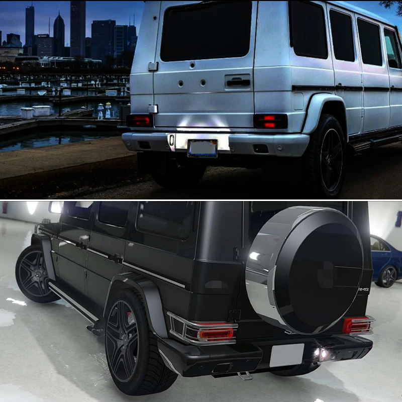 2PCS Error Free CAN-bus Xenon White Full LED Car License Number Plate Lights For 1990-2012 Mercedes-Benz W463 G500 G550 G55 AMG