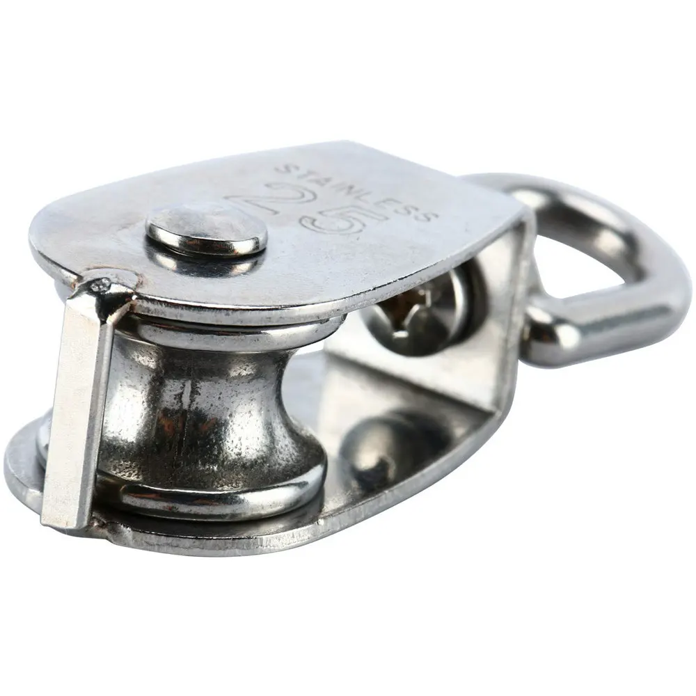 1Pcs M25 Stainless Steel Wire Rope Crane Pulley Block Lifting Crane Swivel Hook Single Pulley Block Hanging Wire Towing Wheel