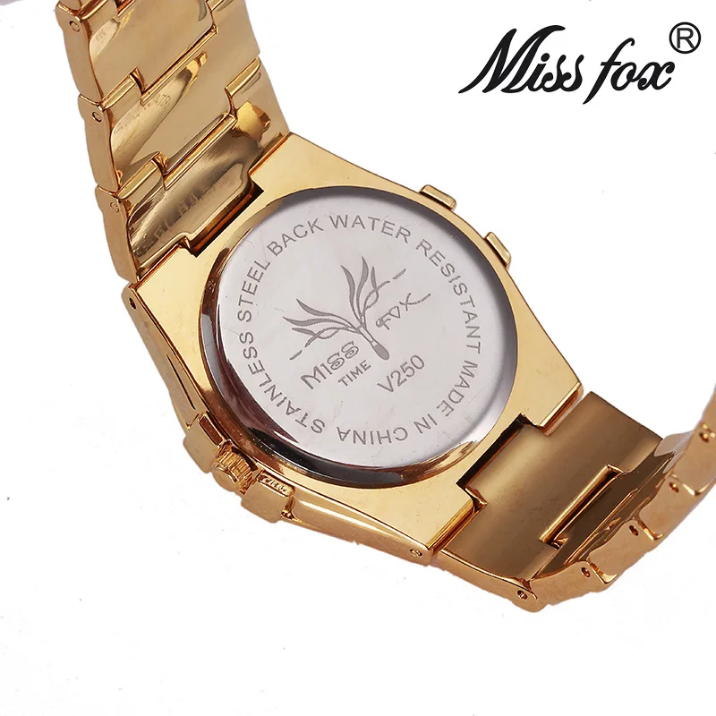 Fräulein Fox Weibliche Uhren Frauen Handgelenk Luxus Heißer Damen Uhr Gold Mit Steinen Berühmte Marken Mit Logo Fashion Casual Uhren