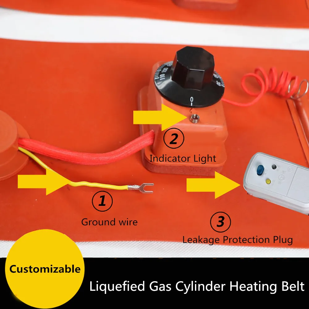 Silicone Heating Belt DIY Silicone Rubber Heater With Leakage Protector For Liquefied Gas Steel Cylinder Guitar Side Bending