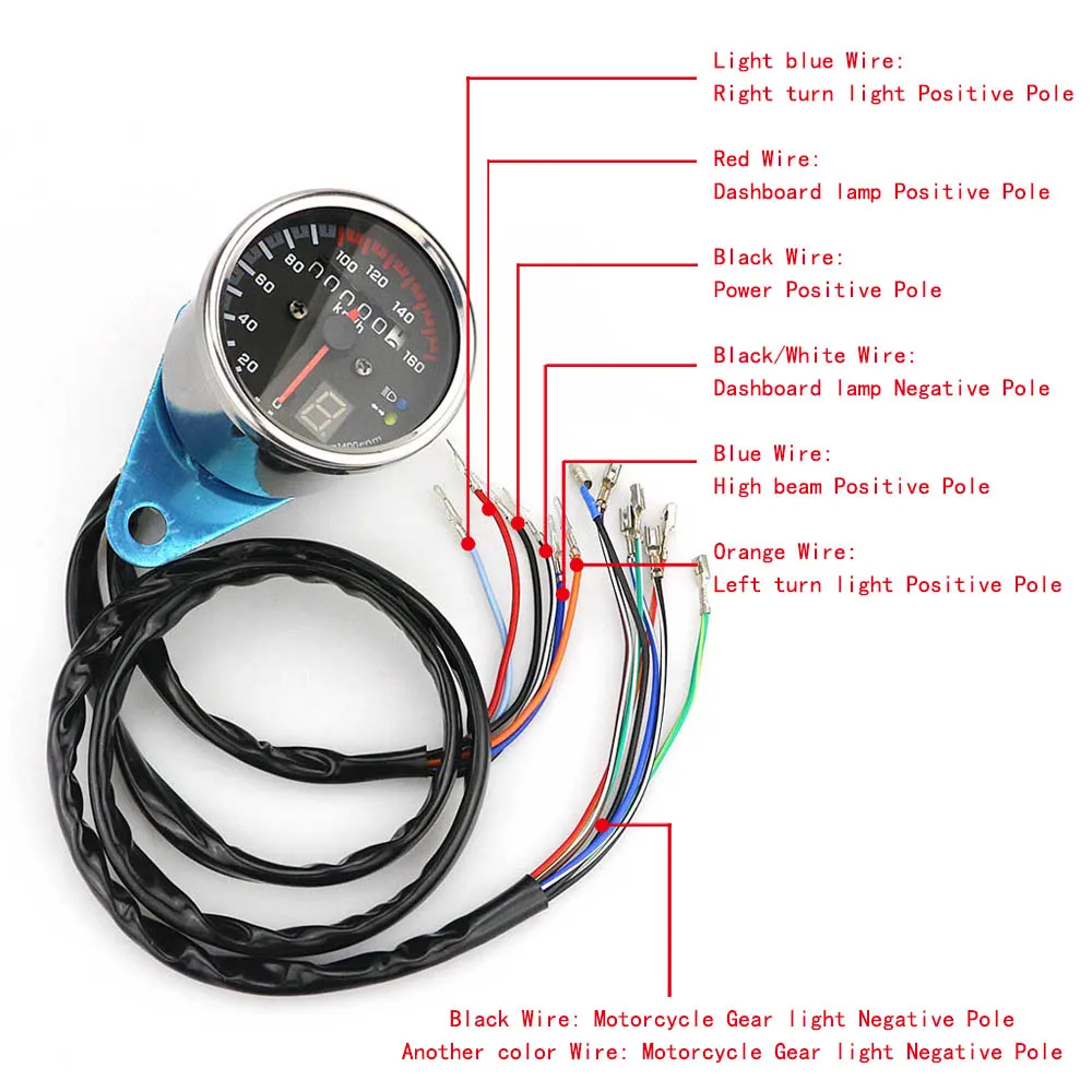 Motorcycle Speedometer Odometer Speed Meter Gauge Instrument LED Indicator For Harley Honda Kawasaki Suzuki Cafe Racer Benelli