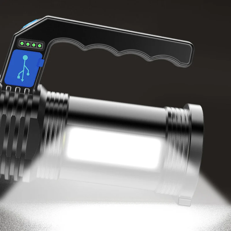 LED P500 Lighting 500m Long-Range USB Rechargeable Powerful Handheld Spotlight Portable  Flashlight Sidelight For Fish Hunt