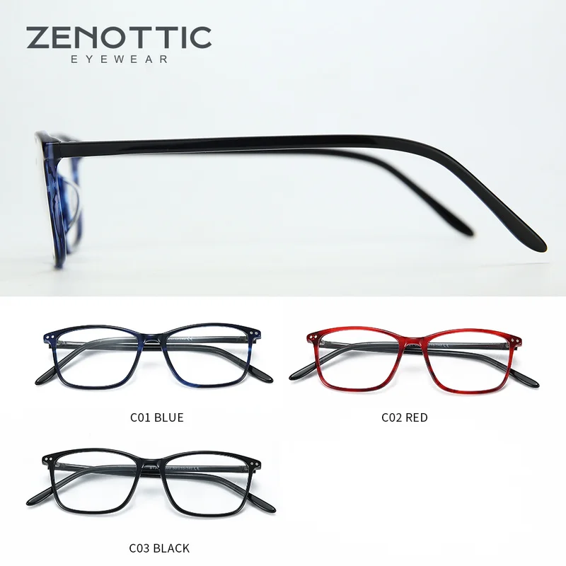 ZENOTTIC Custom Prescription Glasses Acetate  Anti Blue Light/Photochromic Spectacle Optical Eyeglasses for Women Men