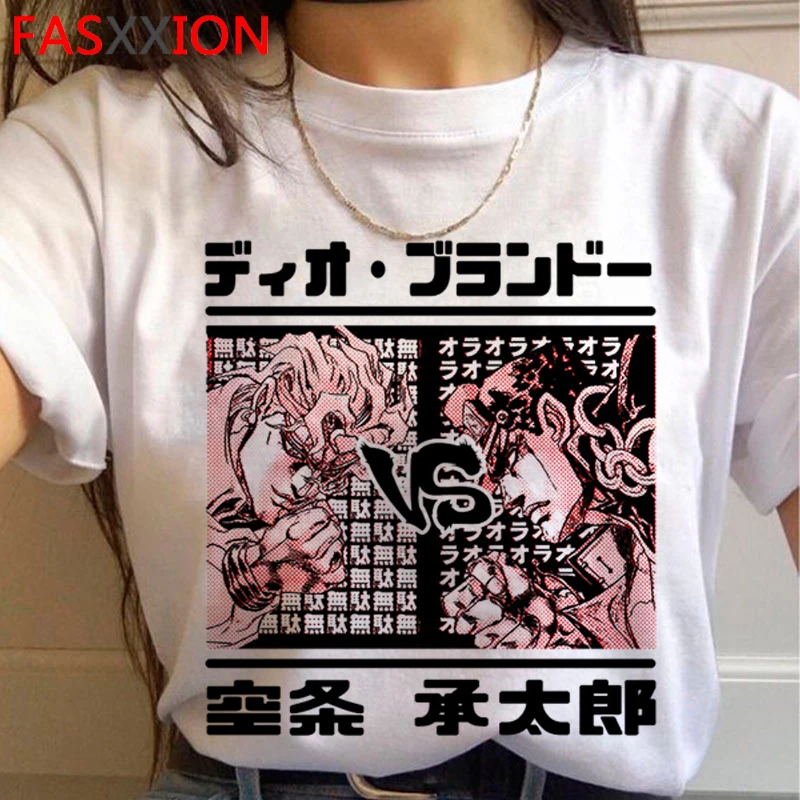 jojo bizarre adventure t shirt summer top male  kawaii harajuku kawaii vintage print t shirt