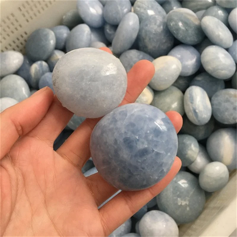 Wholesale natural crystal gemstone hand carved healing celestite palms for gift and energy