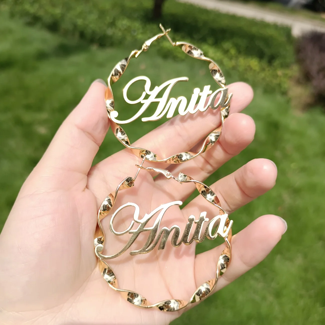 

Popular Custom Name Earrings Customize Name Hoop Earrings Personalized Name Earrings Women Jewelry Pendientes Mujer Oorbellen