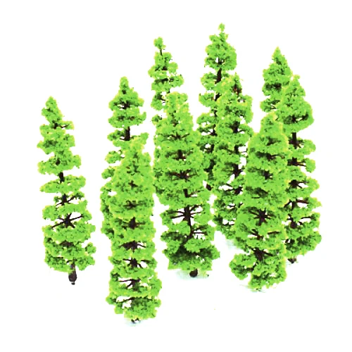 10Pcs Train Fir Trees DIY Architecture Diorama Park Street Layout HO N Scale