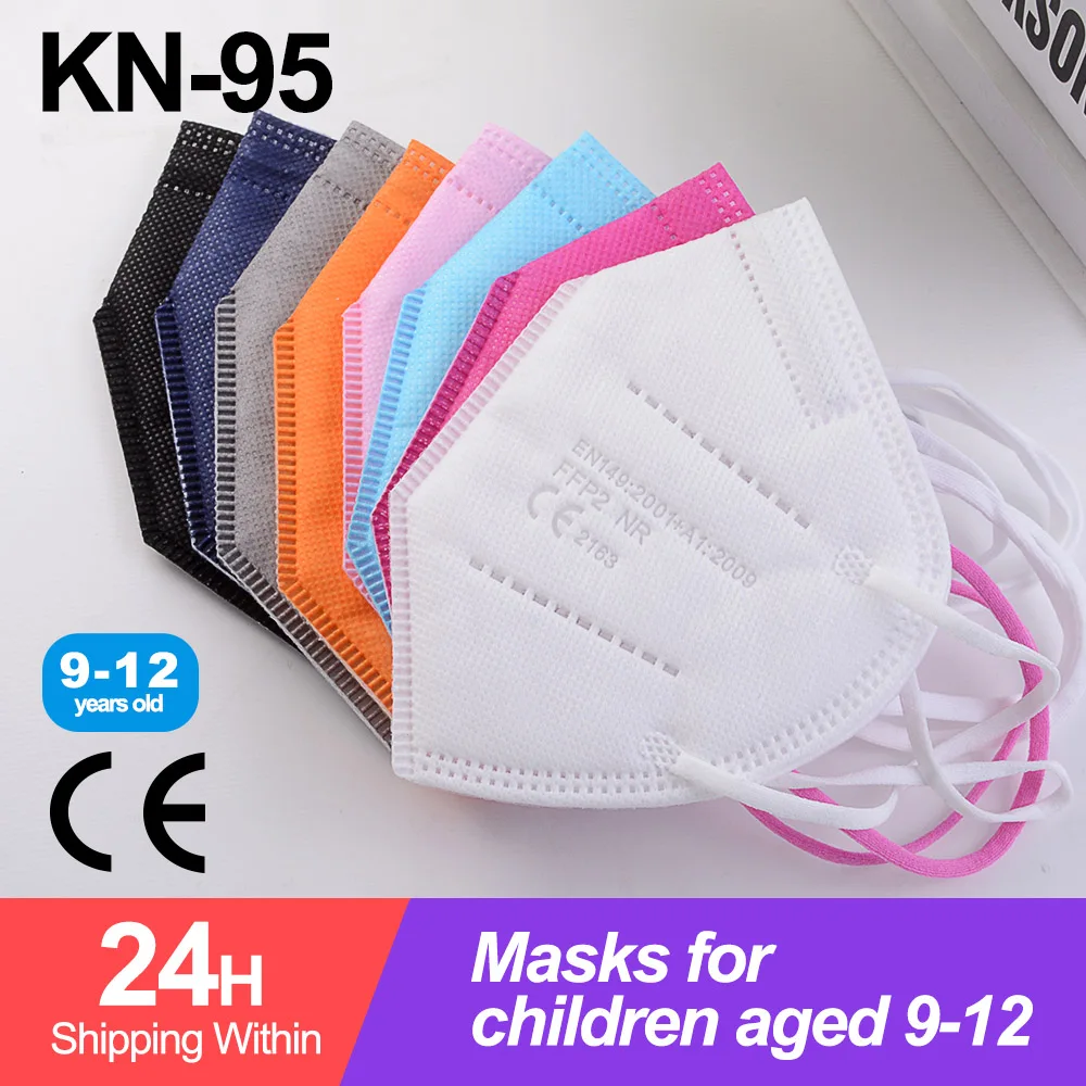 

Kids KN95 Face Mask CE Mascarillas FPP2 niños 5 Layers FPP2 Masque Enfant KN95MASK For 9-12 Years Old Reusable Maske ffp2mask