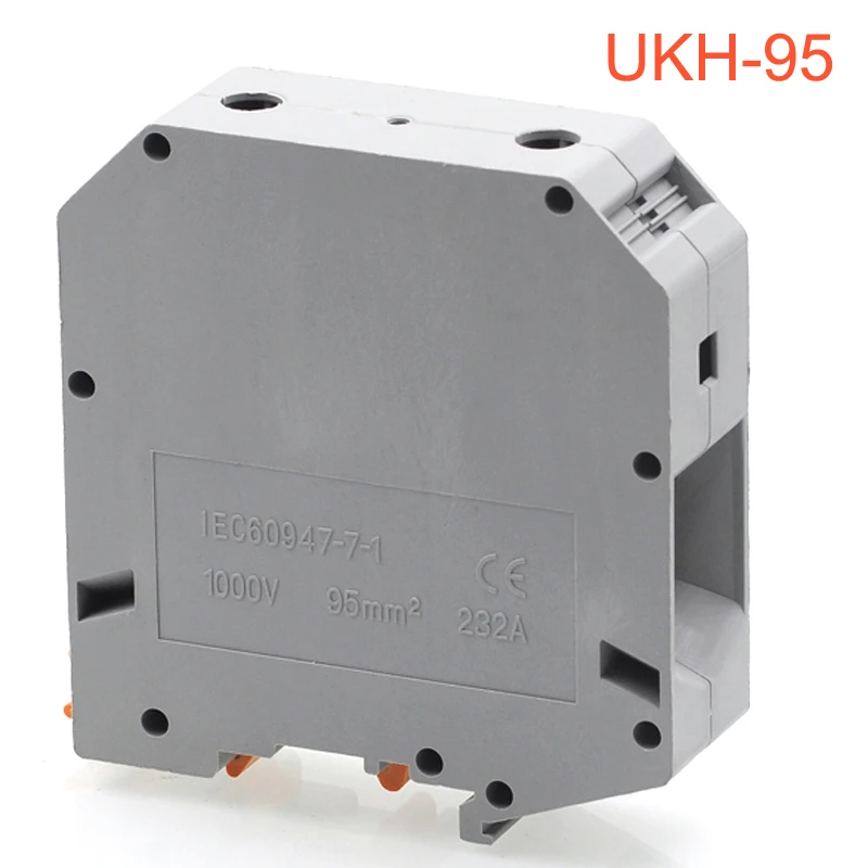 1Pcs UKH-95 Large Current Din Rail Terminal Blocks Screw Type Wire Electrical Terminals Block Connector UKH95 Morsettiera 232A