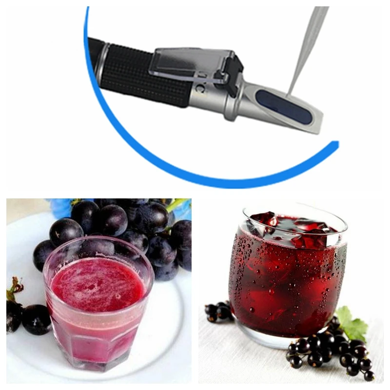 Handheld Grape refractometer for wine 0-25% Spirits Tester Alcoholo meter Brix 0-40% Sugar Concentration Meter Dual-scale