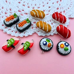 10pcs Resin Hot Selling Cute Sushi Charm Pendant for Keychain, Earring, Scrapbooking, DIY Making, Necklace