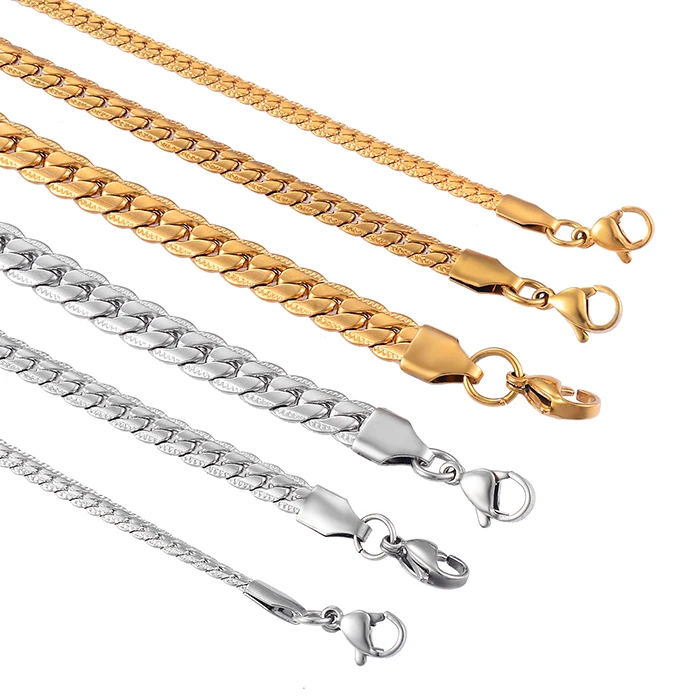 Goldfarbene Massivmetall-Edelstahlkette Figaro-Gliederkette Vintage Choker für Männer und Frauen – Detail 6