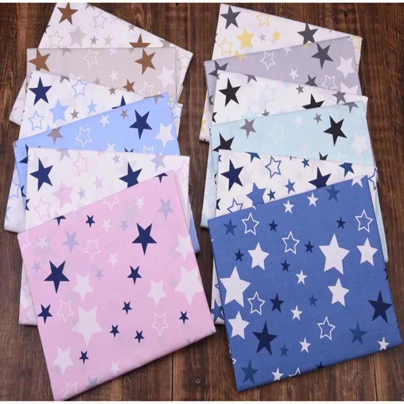 New Stars Print Twill Cotton fabric Cloth DIY handmade sewing patchwork quilting baby dress tissus tecido home decor sheet tilda