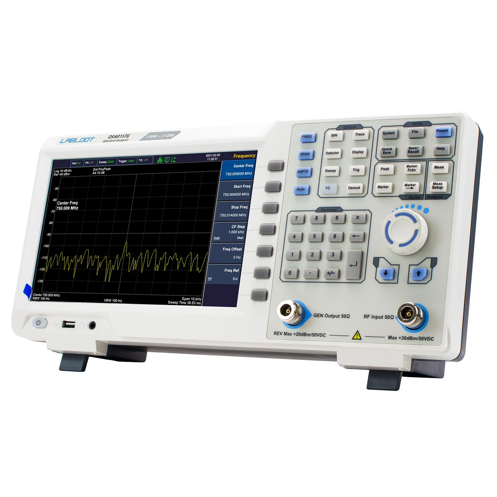 Labloot DSA815-TG 9khz - 1.5ghz Spektrum analyzer 9 hüvelykes LCD monitor kijelző Spektrum analyzer vel nyomkövető generátor