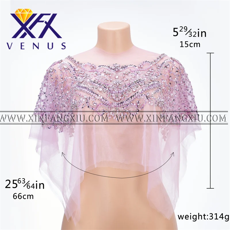 XFX VENUS 5 Pcs Sewing Rhinestones Crystal Belt Wedding Patches Trimming for Women Dress Clothes Fabric Parches Applique Patch