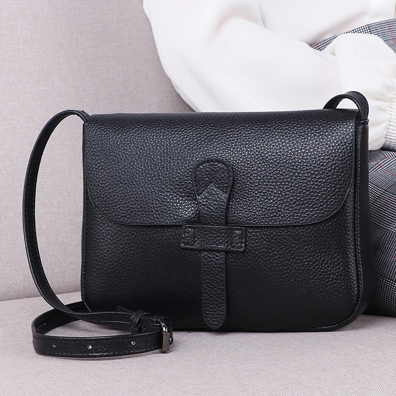 Genuine Leather Flap Crossbody Bags For Women Small Shoulder Messenger Bag Fashion Ladies Purses and Handbags Female sac a main