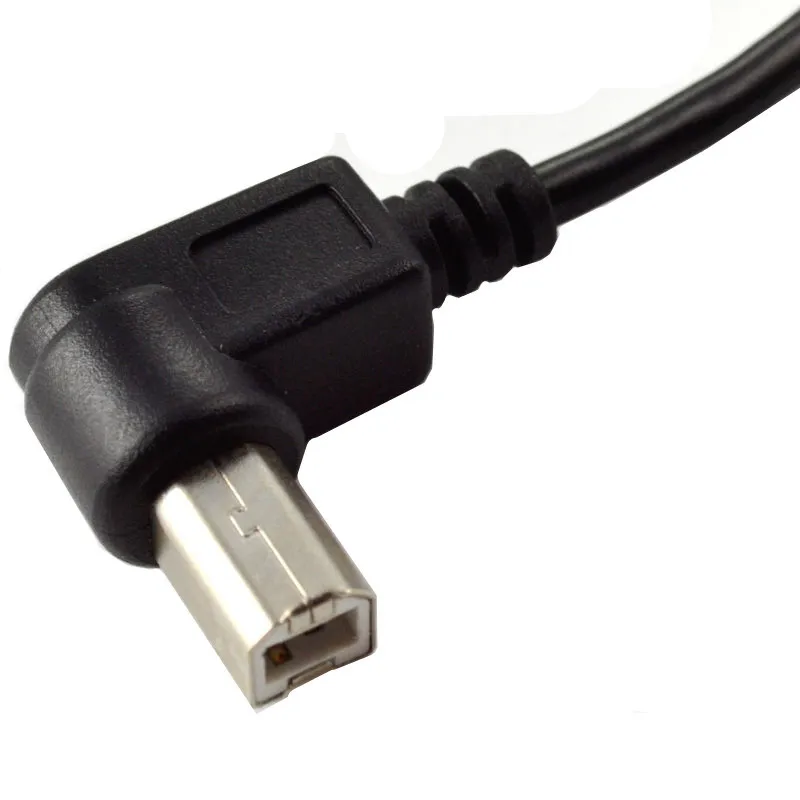 High Speed 25CM M/F USB 2.0 Type B Male to Female Right Angle Extension Data Cable Panel Mount For Printer Cable