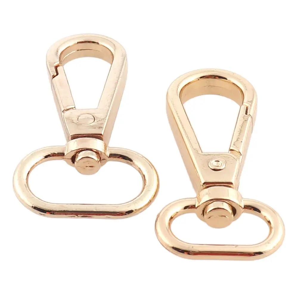 8PCS Light gold snap hook Metal Swivel buckle Alloy Ring Carabiner for Luggage Bags Bag Hanger Clasp DIY Sewing Tool Accessories