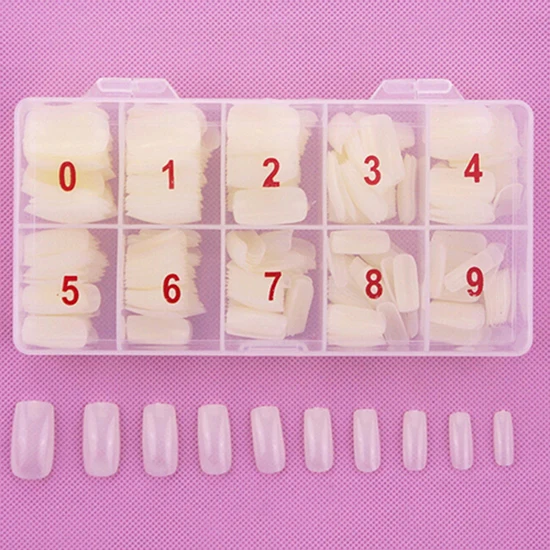 500Pcs Fashion Full Cover Natural False Nails Fake Tips DIY With Box Beauty Tool False Acrylic Artificial Nail Art Tips