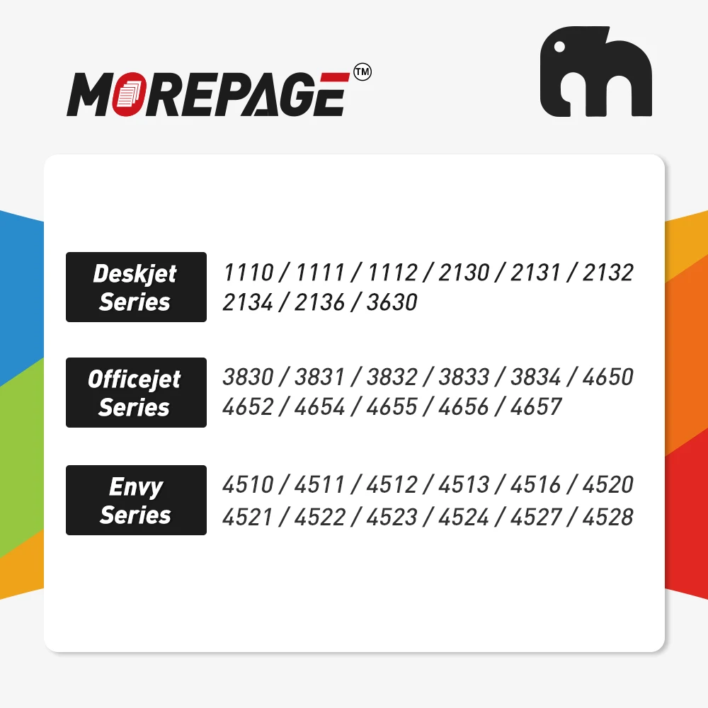 MorePage Remanufactured Ink Cartridge For HP 302 HP302XL For HP DeskJet 1110 2130 1111 1112 For HP Envy 4510 Printer