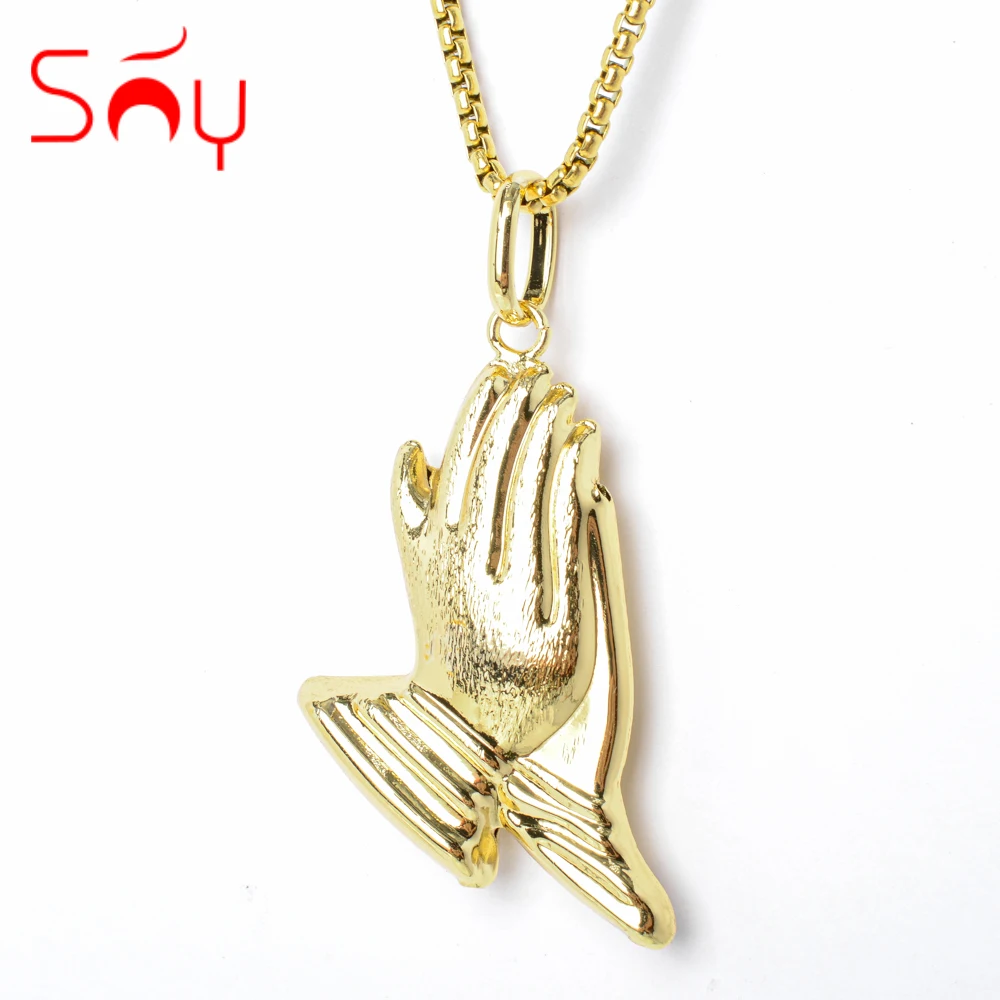 

Sunny Jewelry Peace Hand Pendant Copper Hollow With Necklace Link Chain For Women Man High Quality Classic Gift Anniversary