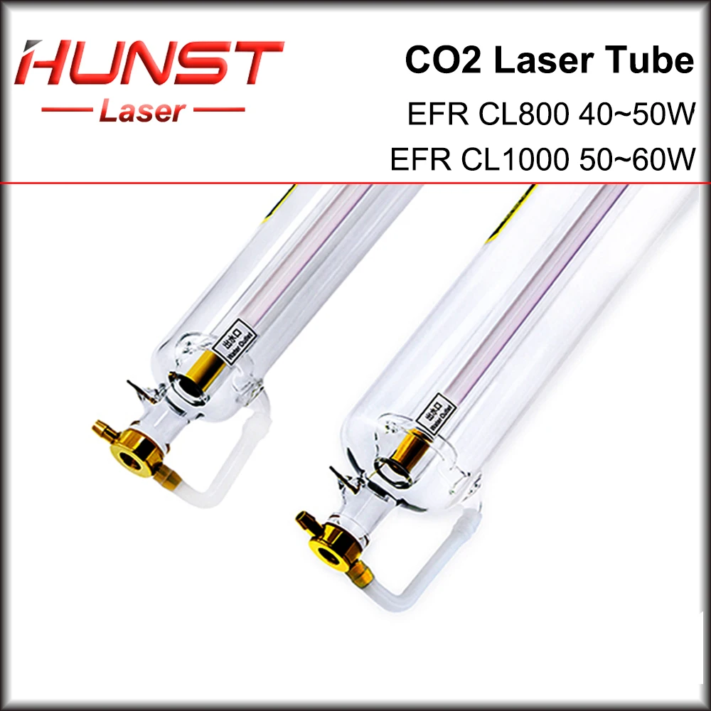 Lampa laserowa CO2 Hunst EFR 50W 60W, średnica 50mm, długość 800mm 1000mm, tuba laserowa do maszyn do grawerowania i cięcia laserowego.