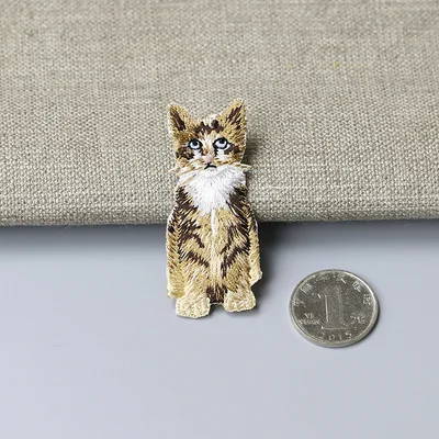 Große Qualität Gestickte Nette Katze Patches für Baby Hut Tasche DIY Patch Mit Kleber Kleber Eisen Auf Patch Reparatur Aufkleber – Detail 5