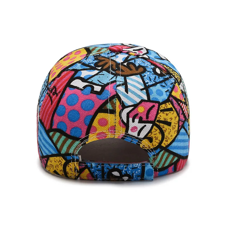 Men Women Cool Lips Flowers Cartoon Print Sport Baseball Cap Summer Sunscreen Punk Hip Hop Street Dance Performance Sun Hat R56