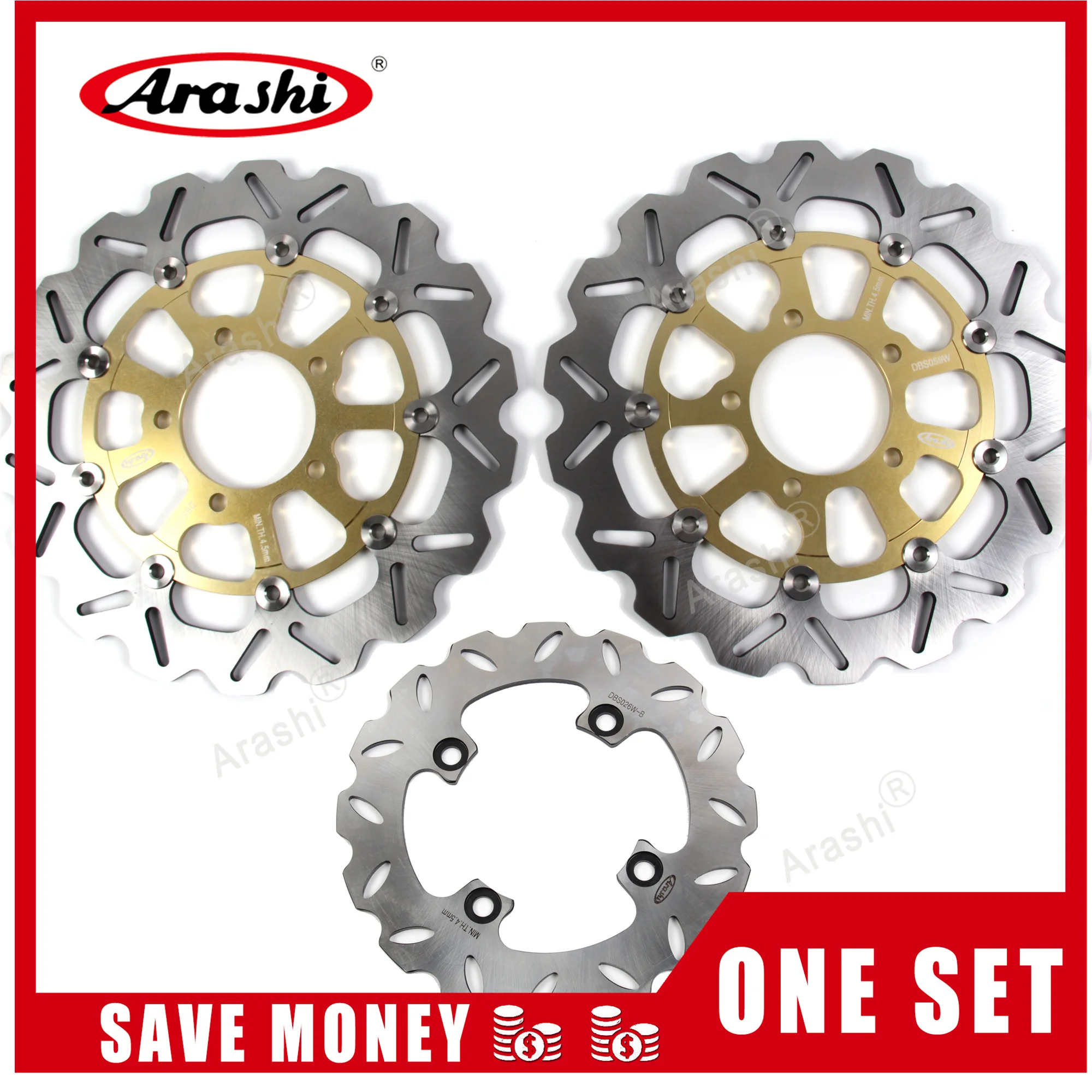 Arashi 310mm / 220mm For KAWASAKI NINJA ZX10R ZX-10R ZX 10R 2008 - 2015 CNC Floating Front Rear Brake Discs Rotors 2009 2010