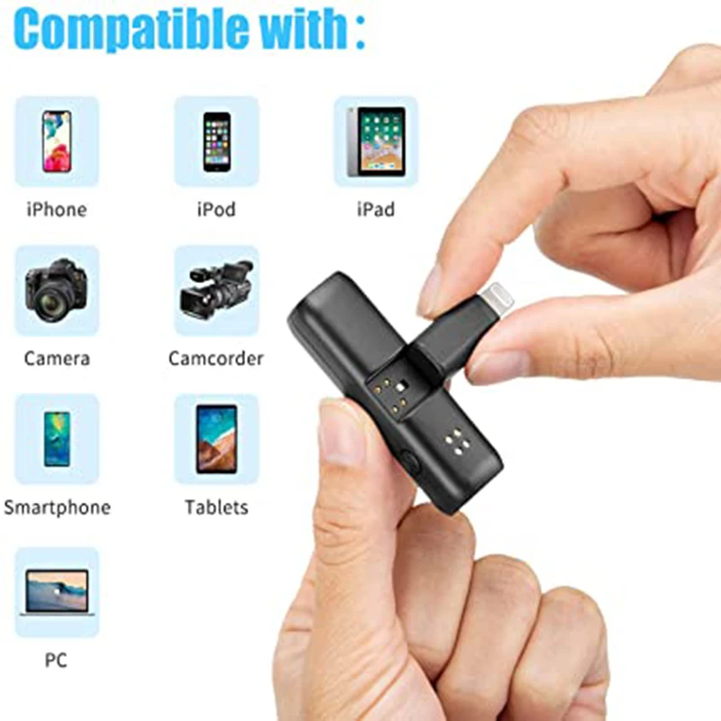 BOYA BY-WM3D WM3 Plug&Play Microphone for iPhone Mini 2.4G Wireles Microphone with Lightning TRS TRRS Port Charging Case for IOS