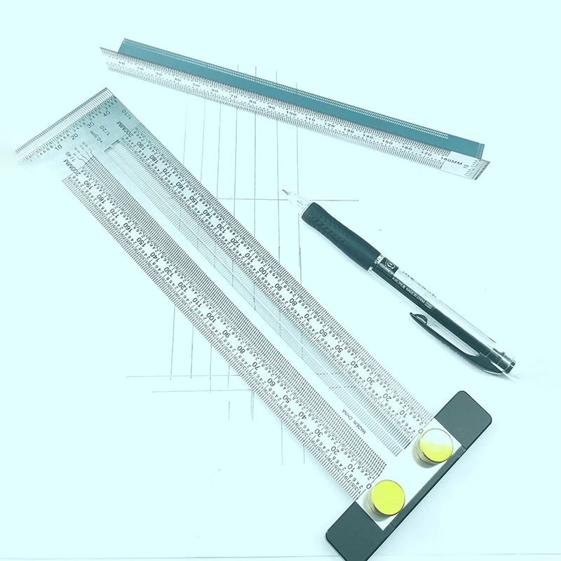 High-precision T Type Square Ruler Woodworking Aluminum Alloy Scriber Measuring Carpentry Marking Gauge Carpenter Tools