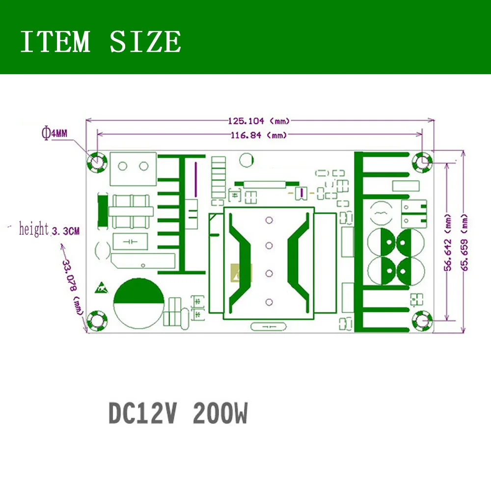 200W high power switching power supply board module 12V17A power supply bare board AC-DC isolated power supply mode