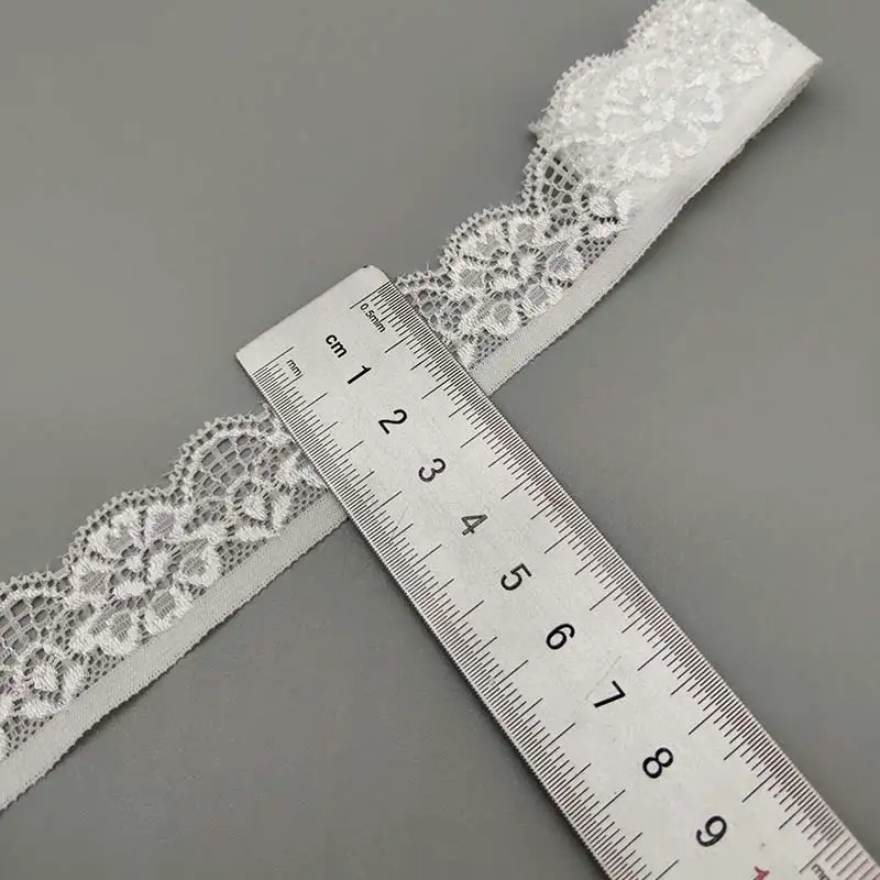 Beatiful 2Yard Soft Elastic 2.5CM Wide Lace Trim Diy Clothes Skirt Fabric Used For Underwear Panties Skirt Lace Ribbon