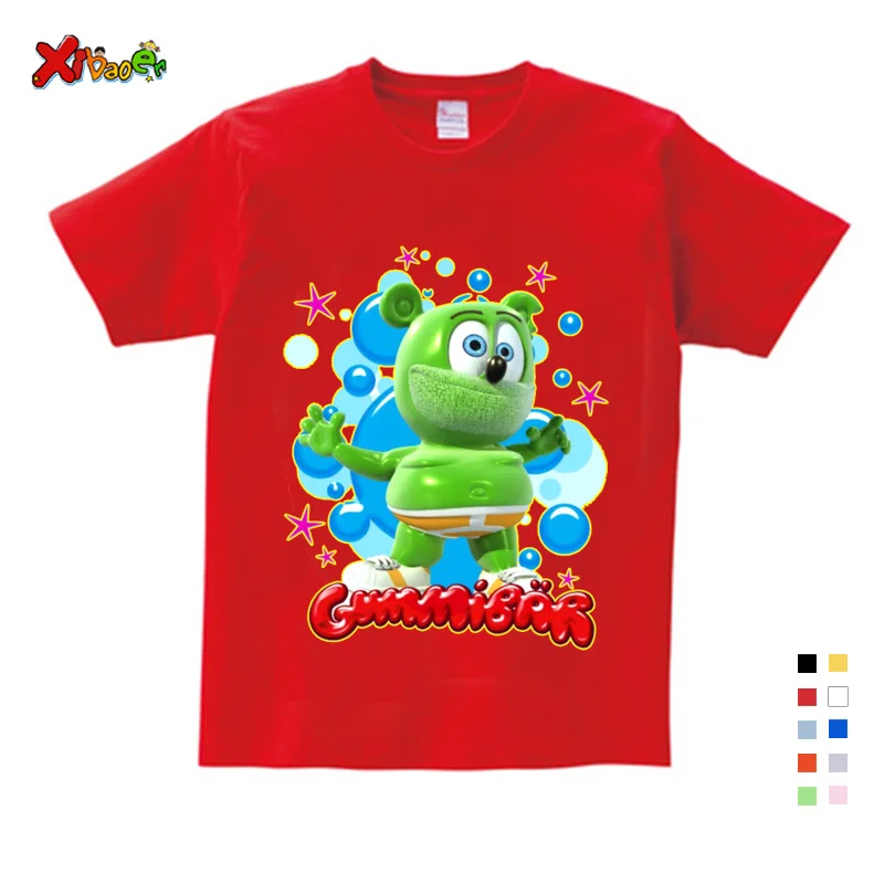 Boys Tshirts Size 3-9T Baby Boys Girl Gummy Bears T Shirt Cartoon Funny Casual Kids Clothes Summer Harajuku Children\'s Clothing