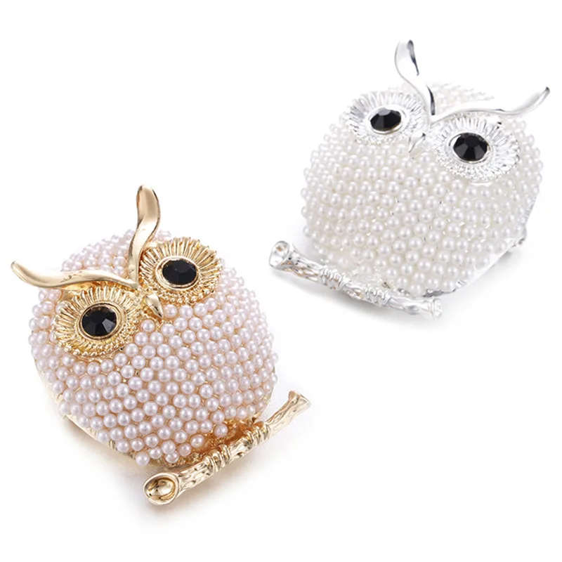 1pc Big Owl Brooch Pins Pearl Brooch Badge Clothes Suit Jewelry Accessories For Wedding Bouquet Vintage Femininos Brooches