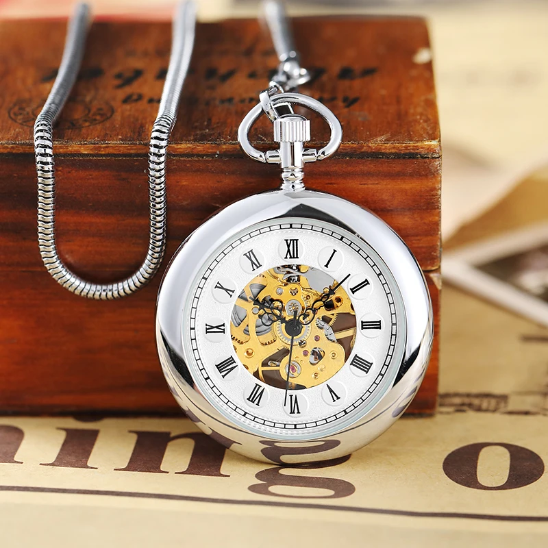 Fashion Vintage Unisex Fashion  Quartz Steampunk Pocket Watches Women Men with Pendant Necklace Chain Gift