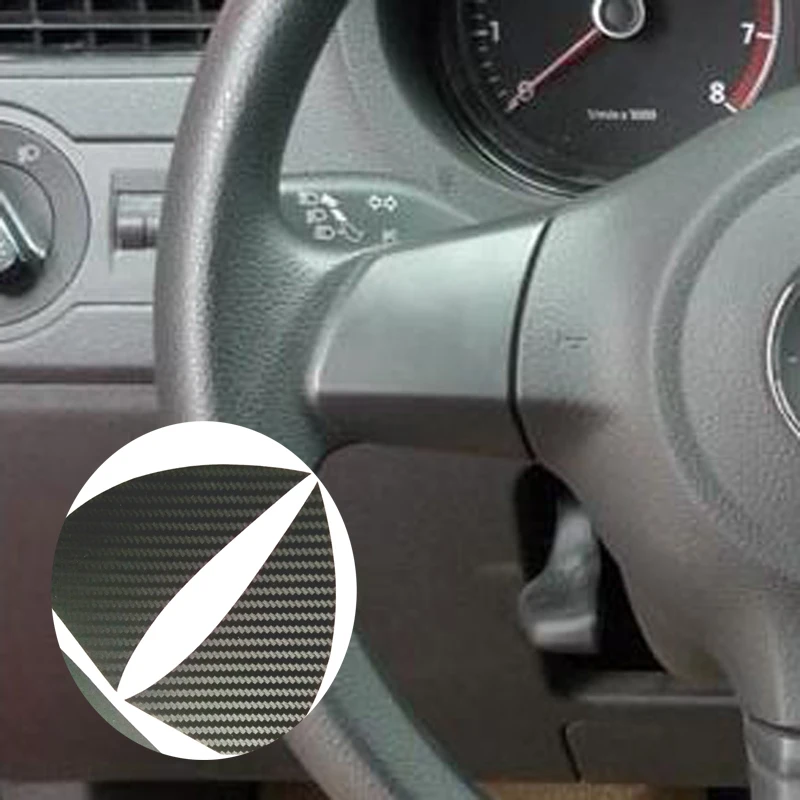 3D Carbon Fiber Steering Wheel Sticker 3D for Volkswagen VW GOLF 6 POLO JETTA MK5 MK6 Bora Touran Tiguan Car Styling