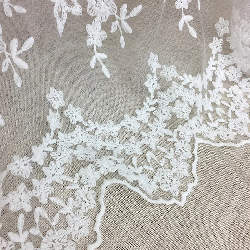 GLace 3M/lot  new style  black white mesh embroiery flower patchwork lace fabric textile  for girl dress home decoration TX1240