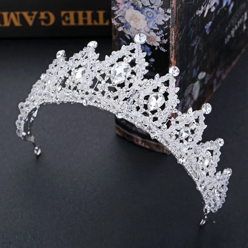 Beauty-Emily Crystal Crown untuk Pernikahan Rhinestones Pengantin Hiasan Kepala Putri Pengantin Aksesoris Rambut Ikat Kepala 2019