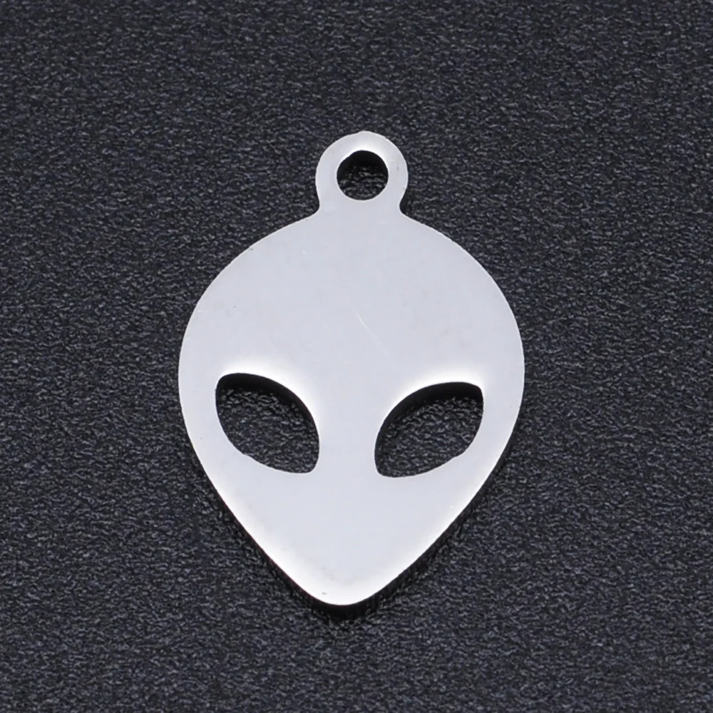 5pcs/lot 316 Stainless Steel Aliens Charms Wholesale Accept OEM Order DIY Necklace Bracelet Making Charms Bracelets Pendants