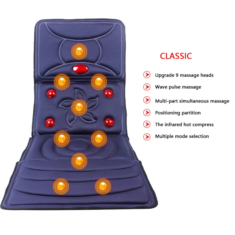 Cervical vertebra massager multi-function whole body neck waist back electric instrument household massage mattress cushion chai