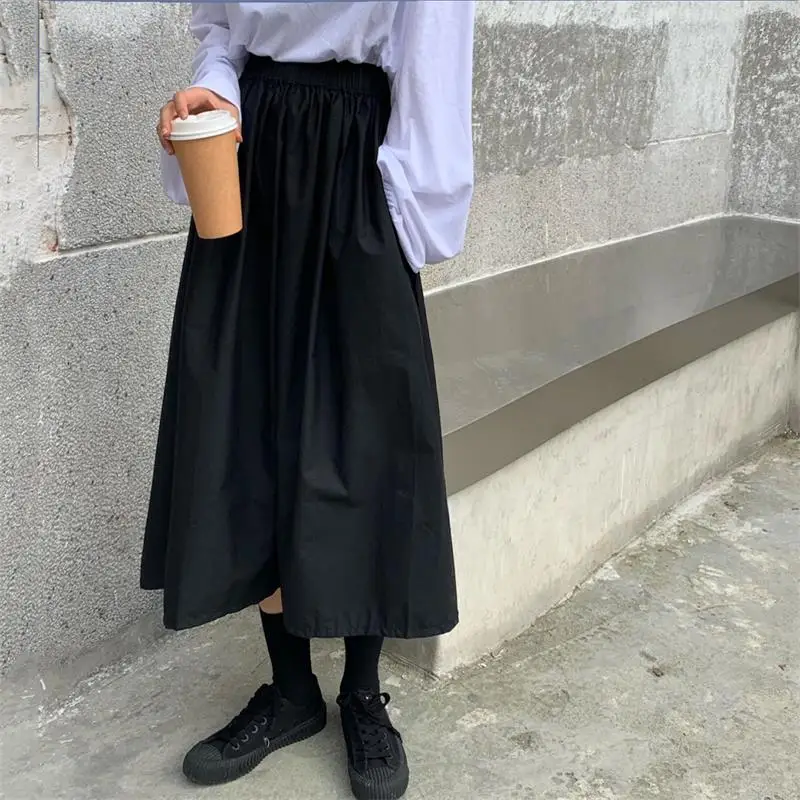 Ladies Popular Skirt Spring And Summer New Black Elasticated Waist Sag Youth Fashion Slim Waist Comfortable Half Skirt