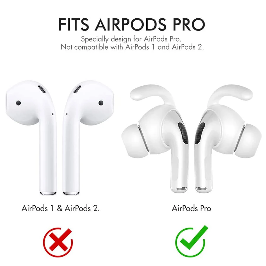 AhaStyle 3 Pairs Ear Hooks for AirPods Pro Anti-Slip Earbuds Covers Tips + Silicone Pouch Accessories for Apple AirPods Pro