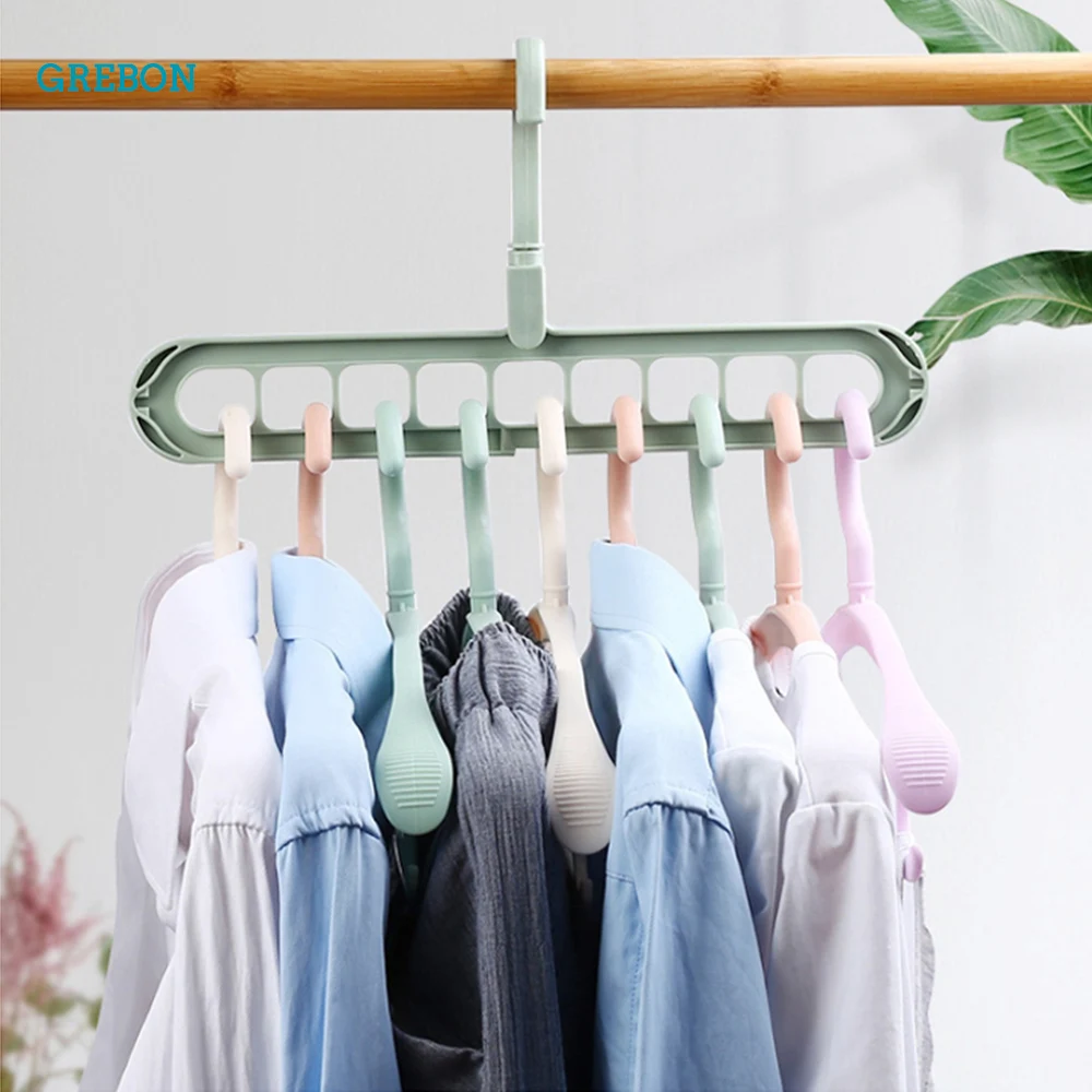 Multifunction Clothes Hanger Organizer Smart Rack Coat Hanger Space Saving Magic Hanger For Clothe Velvet Clothes Storage 9 Hole