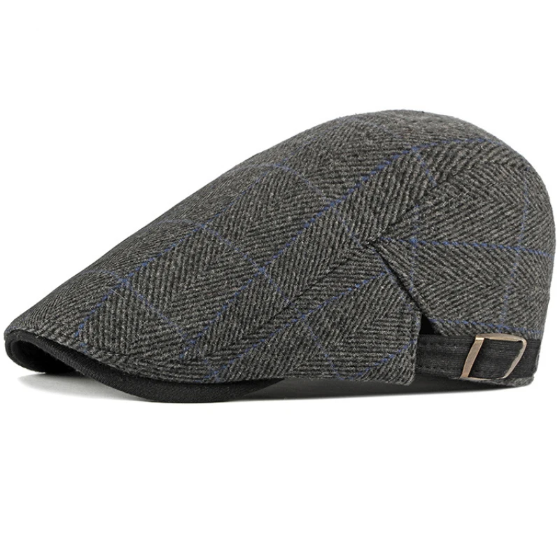 Women Men Hats Plaid Beret Caps Black Herringbone Newsboy Gorras Hombre Tweed Flat Cap Mens Hat Winter Autumn Hats Boinas