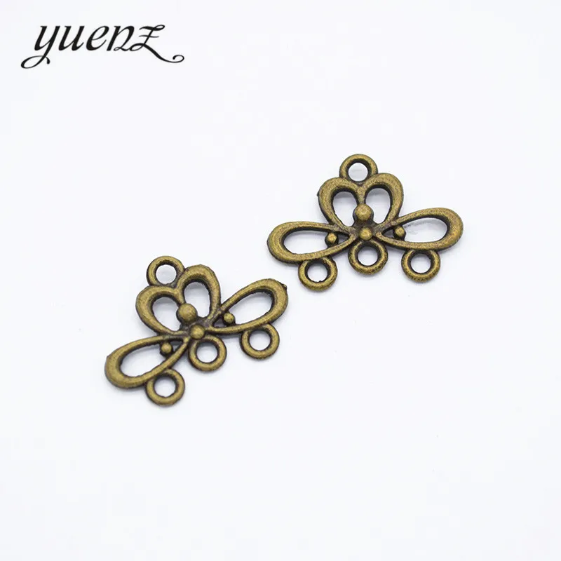 YuenZ 30pcs Antique silver color alloy Metal flower Porous pendant Charms for Jewelry Making Diy Handmade Jewelry 18*13mm G118