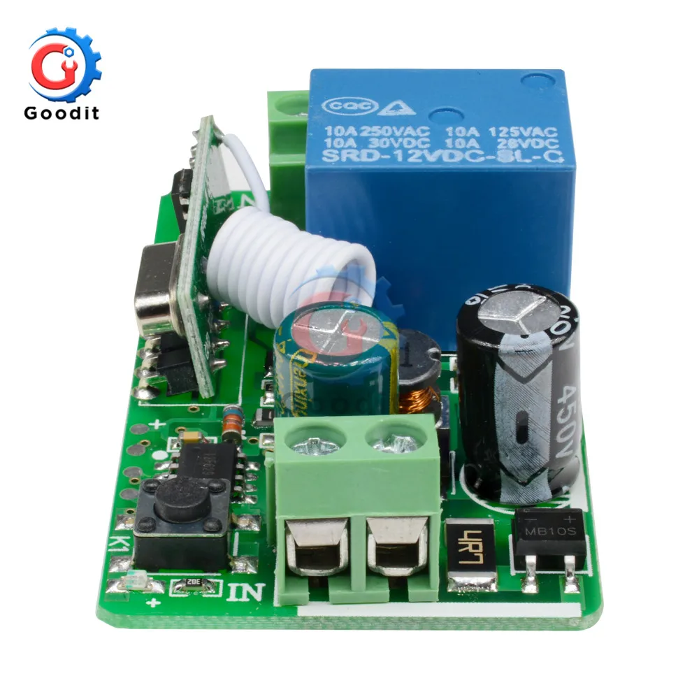 AC220V Relay Switch Module RF Remote Control Switch 315/433MHz 1CH Remote Transmitter RF Relay Receiver Transmitter Module